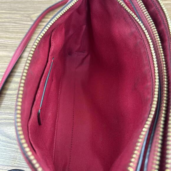 COACH Lyla Double Zip Pocket Crossbody, Strawberry Leather F38273 - Picture 14 of 16